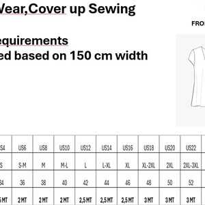 Beach Wear,Cover up Sewing Pattern,Tunic top Swimsuit pattern ,Ladies size 2 to 30 // A4-US LETTER-A0 Format image 4