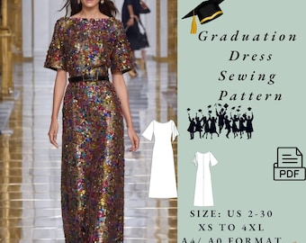 Boat Neck Maxi Dress Sewing Pattern | A-Line Summer Dress PDF (Sizes 2–30)