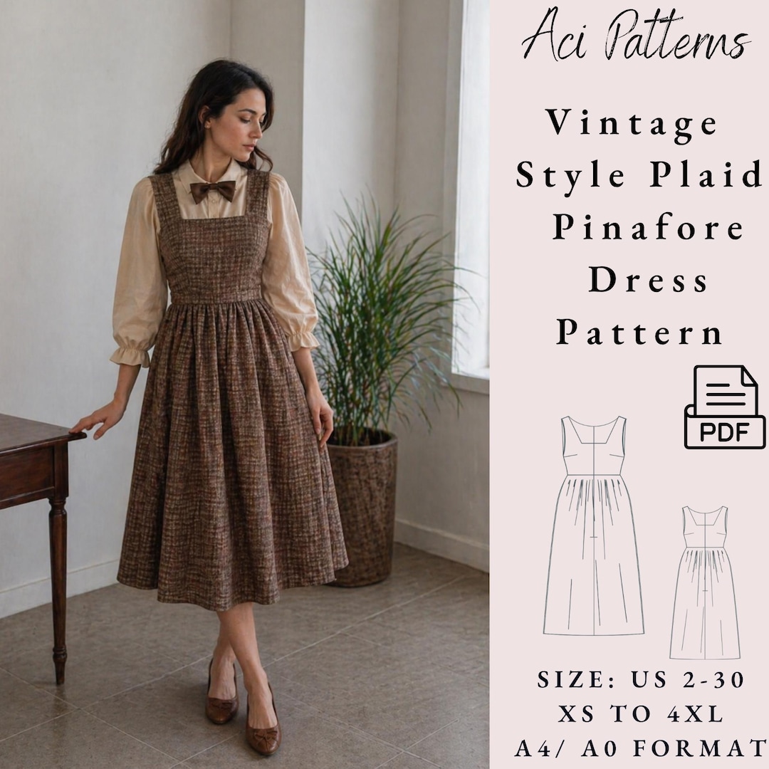 vintage style dress patterns 1950s Pattern 'Grace' Day or Evening Dress, Fitted Bodice This is another house dress pattern but when they look this great you can never have too many Vintage Square Neck Apron Dress