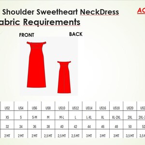 Off Shoulder Sweetheart Neck Dress Sewing Pattern, Prom Dress PDF Sewing Pattern Instant Download, Bridesmaid Dress PDF A4-A0 Format 2To 30 image 4