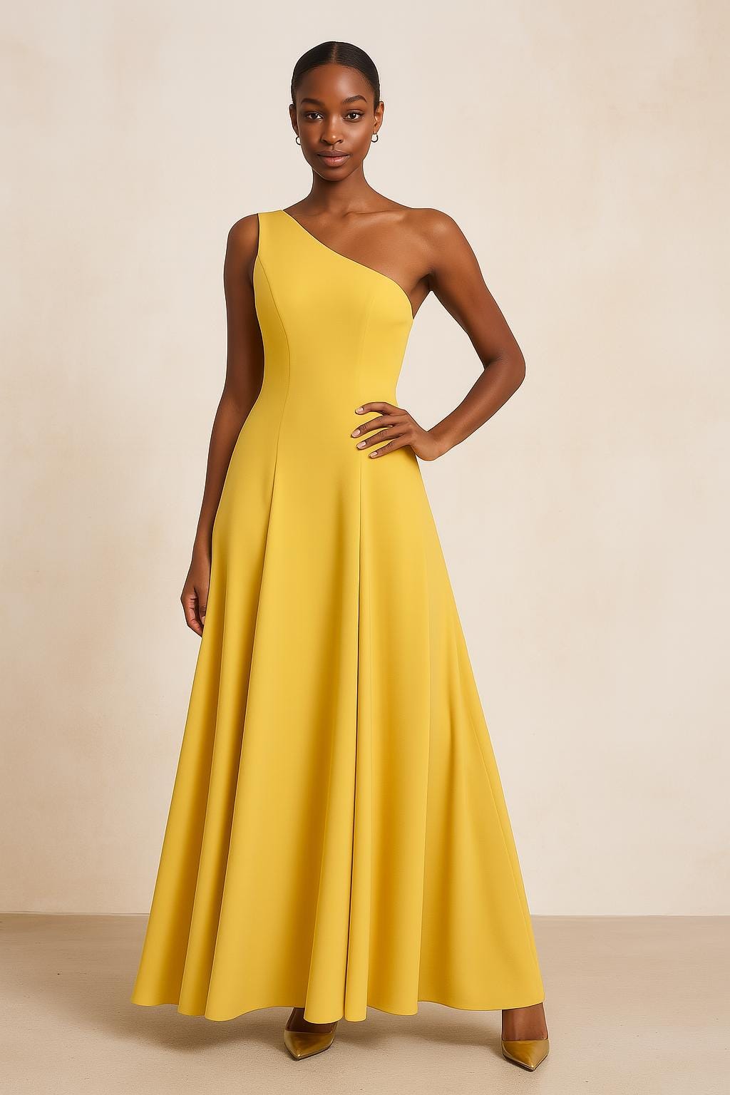yellow one shoulder evening dress Yellow One Shoulder Cut Out Mini Dress Small main image 0