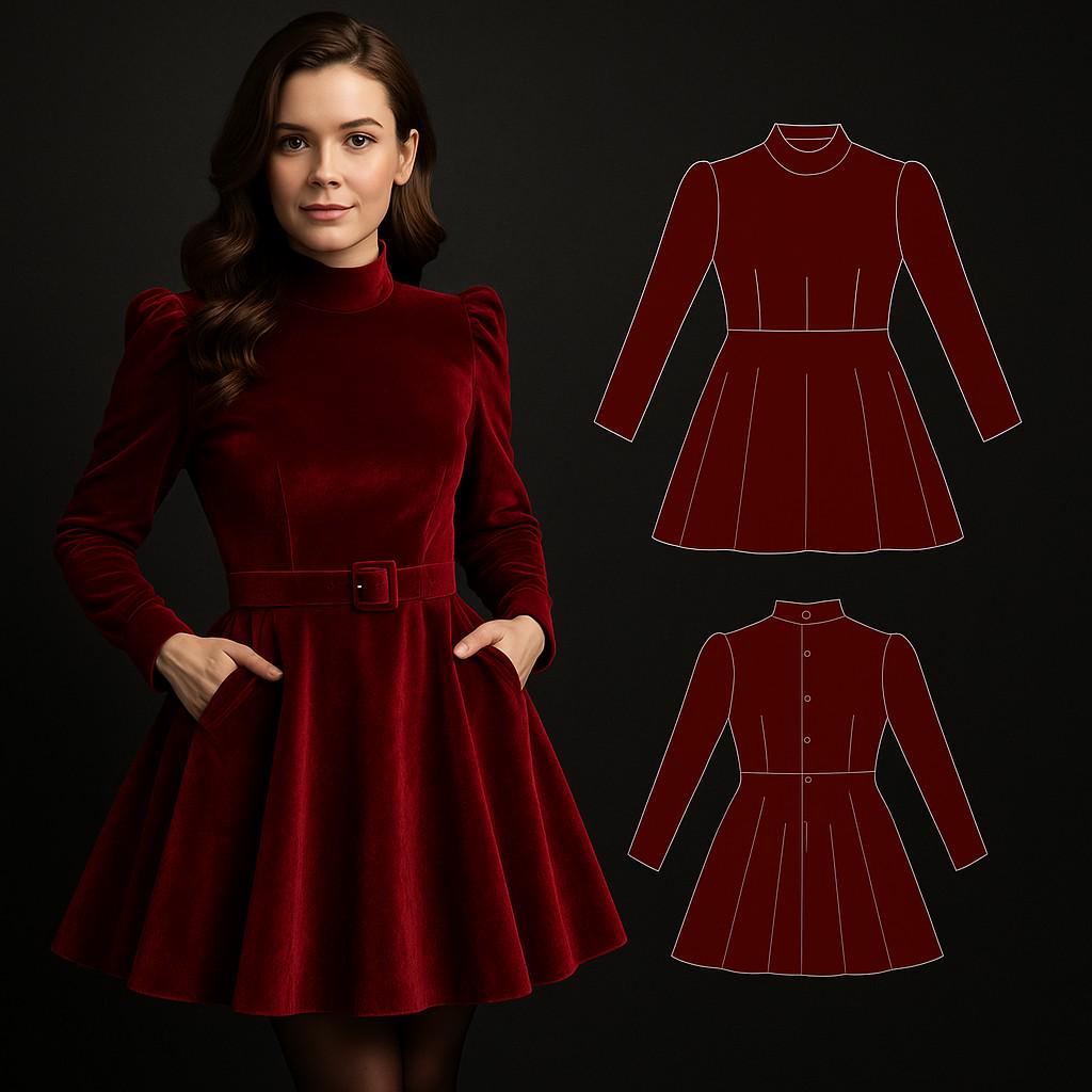 burgundy mini dress sexy long sleeve plus Bilbao Long Sleeve Mini Dress Burgundy main image 0