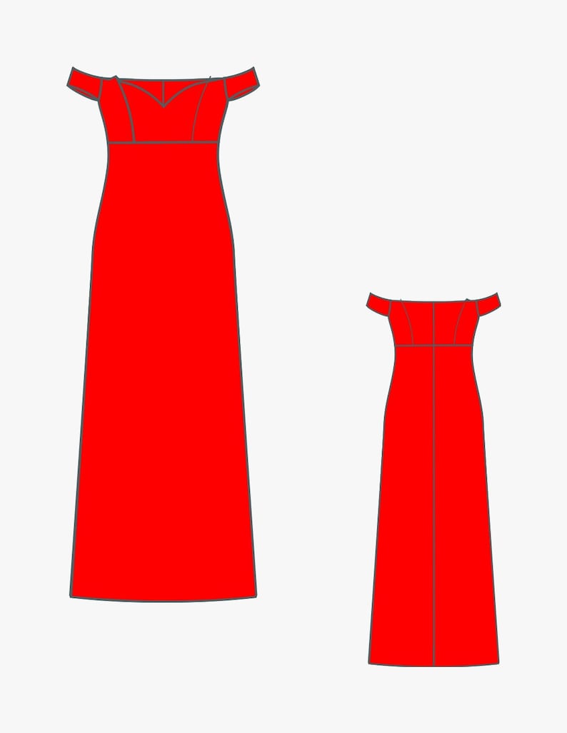 Off Shoulder Sweetheart Neck Dress Sewing Pattern, Prom Dress PDF Sewing Pattern Instant Download, Bridesmaid Dress PDF A4-A0 Format 2To 30 image 9