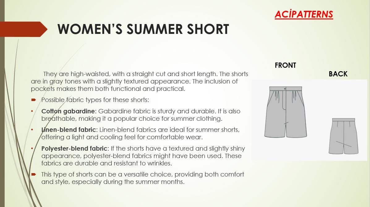 High Waisted Flare Shorts Sewing Pattern, Wide Leg Summer Shorts for ...