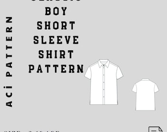 Cartamodello per camicia a maniche corte da ragazzo in formato PDF: stile estivo classico (taglie 2-16)