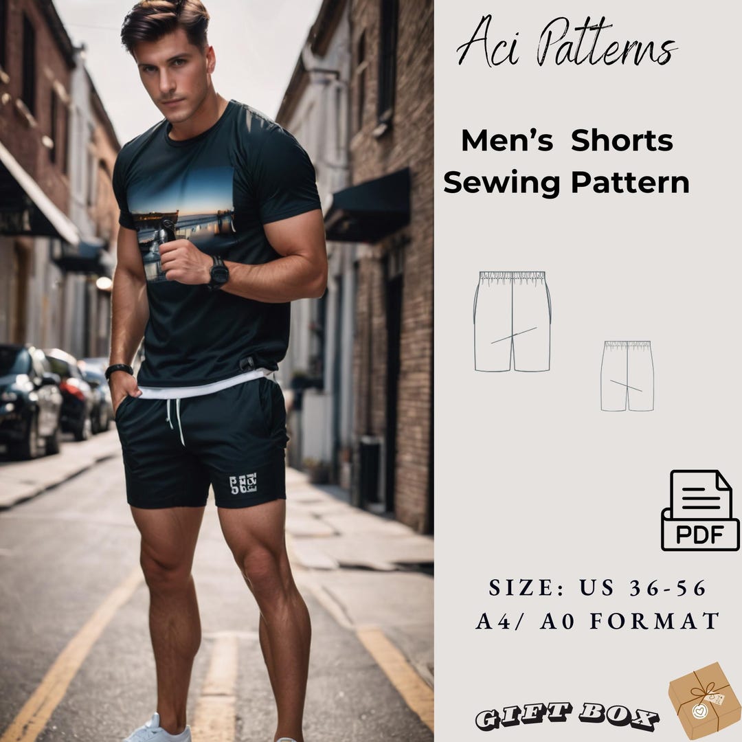 Men Shorts Pattern Men s Swimwear Sewing Pattern size Chart 36 To 56 Men Shorts Pattern Men s Swimwear Sewing Pattern size Chart 36 To 56