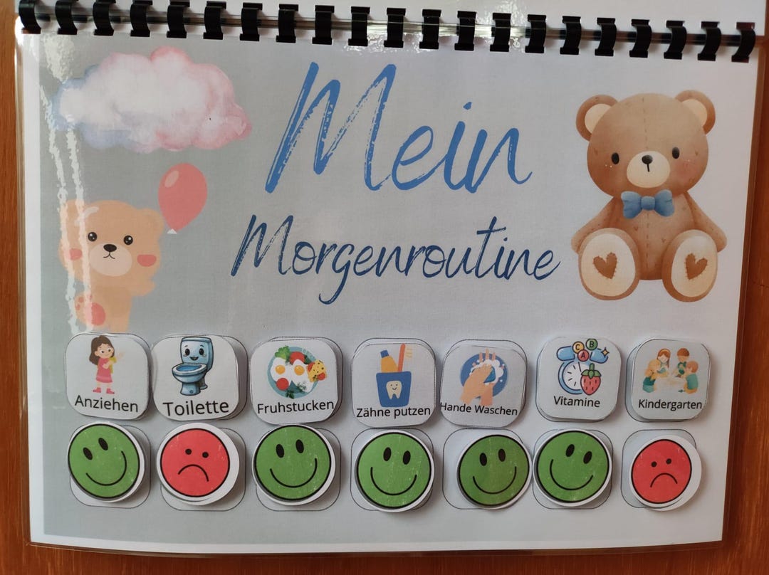 Morning Routine for Children teddy Bear Theme Daily Plan & Evening ...