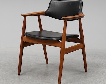 Deense design stoel - fauteuil in teakhout, door Glostrup Møbelfabrik, Denemarken 1960. Scandinavisch design