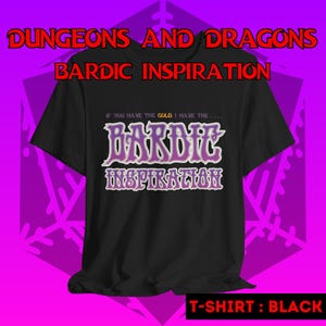 T-shirt drôle de barde D&D : cadeau de fan d&#39;inspiration bardique