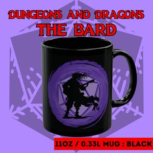 DnD Male Bard Class Mug: Dungeons and Dragons Fan Gift (11oz)