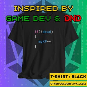 Game Dev Programmer XP T-Shirt: Dungeons and Dragons Fan Gift