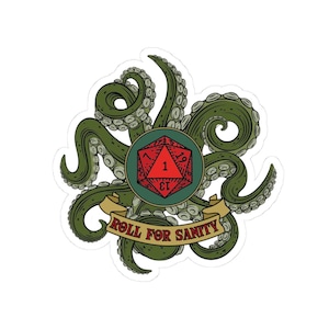 DnD Cthulhu Sanity Vinyl Sticker: TTRPG Lovecraft Fan Gift