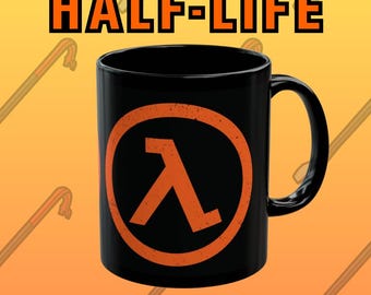 Half-Life Lambda Mug: Black Video Game Fan Coffee Mug (11oz)