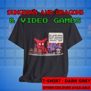 DnD Stealth Check T-Shirt: Pixel Art Dungeons and Dragons Tee