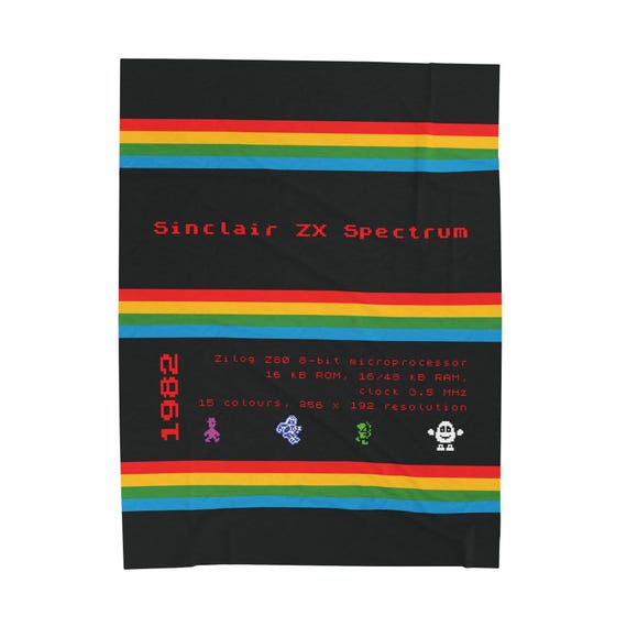 シンクレア ZX スペクトラム プラッシュブランケット：レトロゲーム用