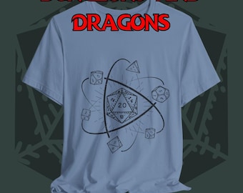 Camiseta desgastada de DnD Dice Atom: regalo para fans de Dungeons and Dragons
