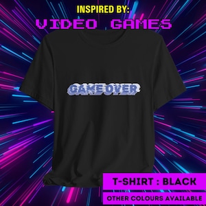 Game Over Glitch Effect T-Shirt | Gamer Gift Shirt | Gaming Fan T-Shirt | Video Game Tee | Unisex - Men & Women&#39;s Tee
