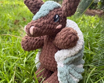 Crocheted Armadillo Plush – Roll-Up Soft Toy with Embroidered Eyes – Cute Handmade Animal for Nature & Odd Animal Lovers