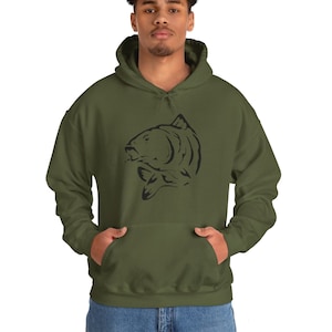 Carp Fishing Hoodie, Birthday Gift for Him, Fishing Hoody Unisex Heavy Blend™ Hooded Sweatshirt