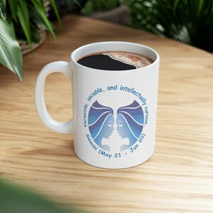 Gemini Star Sign Mug, Birthday Gift, Star Sign Astology Gift Idea, Zodiac Sign, Birthday Gift Idea, Ceramic Mug, 11oz