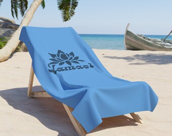 Namaste Yoga Beach Towel Lotus Flower Towel Namaste Beach Towel Yoga Towel Motivational Inspirational Towel, Meditation Beach Towel