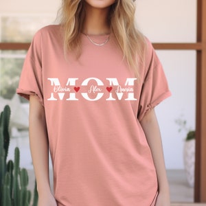 Custom Mom Shirt With Kids Names, Personalized Mom Shirt, Mom Birthday Gift, Custom Kid&#39;s Names Mom Shirt, Gift For Mom, Mother&#39;s Day Shirt