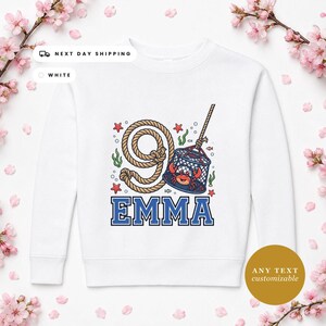 Personalized Crab Pot Birthday Sweatshirt, Custom Name Kids Crewneck, Toddler Party Pullover, Crab Pot Gift Sweater, Cozy Kids Sweater