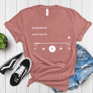 Custom Song Name Shirt Gift For Birthday, Custom Artist Name Shirt, Custom Song Name T-Shirt, Favorite Song Tee, Custom Favorite Artist Tee