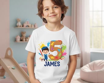Artist Birthday Shirt | Custom Painter Birthday Shirt  | Personalized Art Kids Shirt | Painting Birthday Gift kids | Christmas Gift for Kids