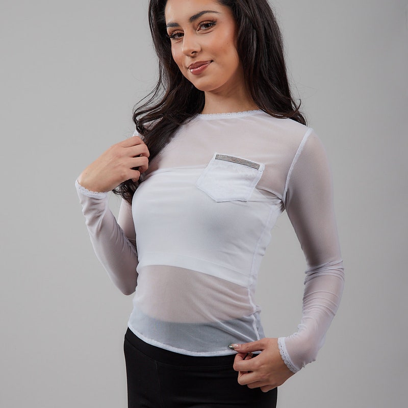 sleeve cut sheer tops