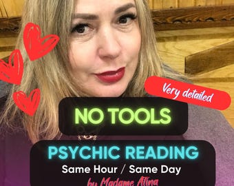 No Tools Psychic Reading, Pure Intuition, Same Day Answers, Love and Life Guidance, Spiritual Insight by Madame Afina