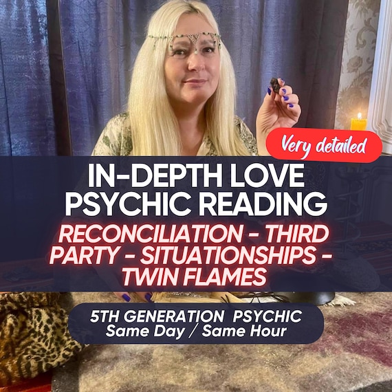 In-Depth Love Psychic Reading Same Hour, Twin Flame Reading, Soulmate Reading, Medium Reading, Tarot Love Reading with Spiritual Advice
