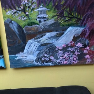 Chinese Garden original acrylic painting
