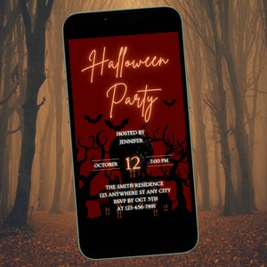 Halloween Party Invitation- Digital Invite- Animated Video- Digital Invitation- Halloween Party Invite- Spooky Halloween Invitation w/ Bats