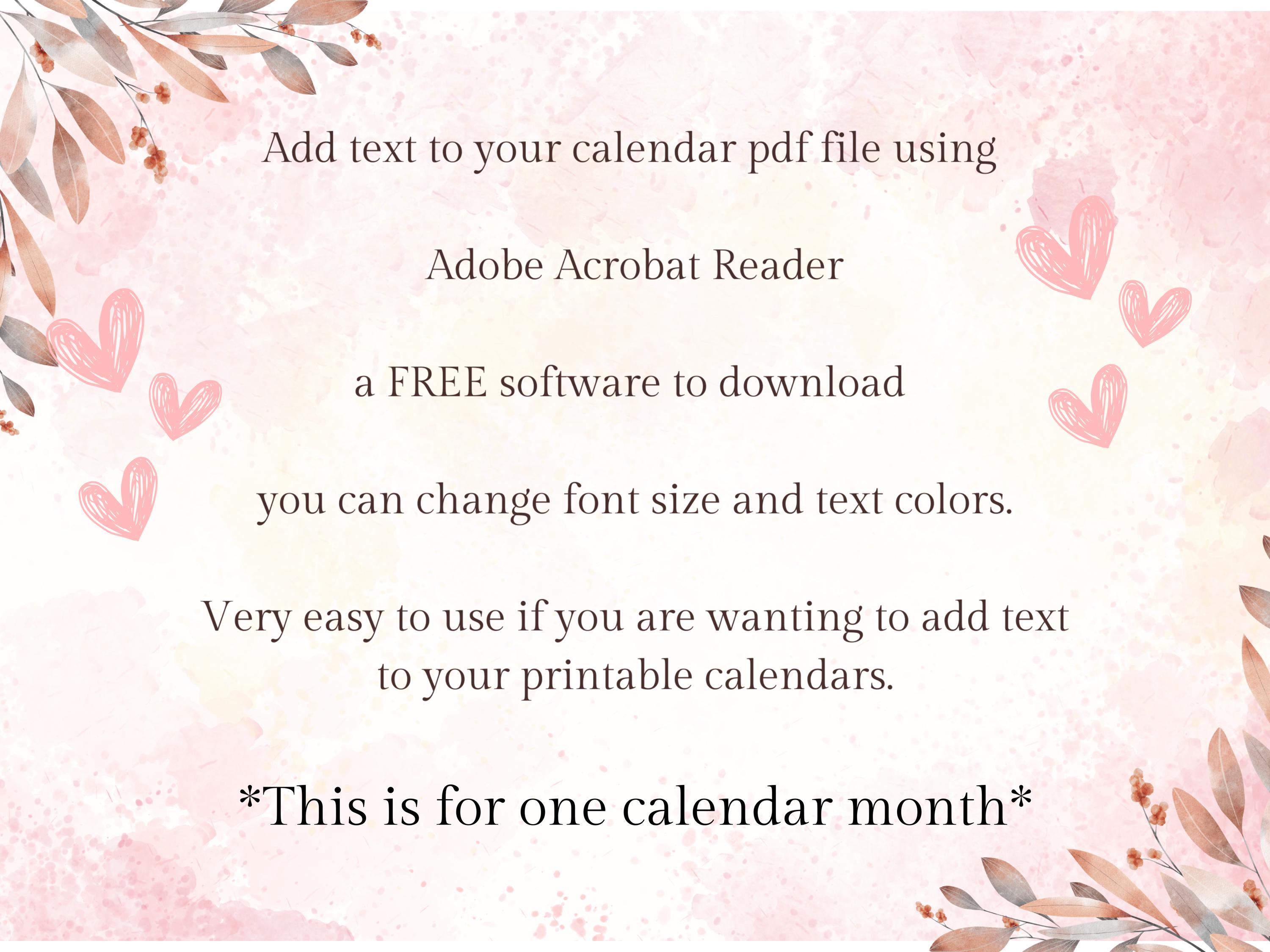 Printable June Calendar, Editable Summer Planner for Work Home Office ...