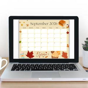 EDITABLE September 2026 Calendar, Printable Fall Calendar W/ Fall ...