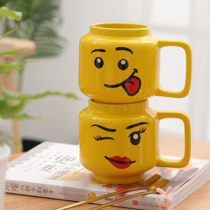 Lego Coffee Mug, Ceramic 220 ml Legos Coffee Mug for Couples & Kids