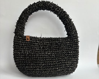 handmade black pearl bag