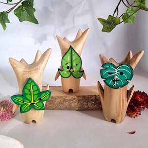 Zelda set of 3 wooden Koroks Wind Waker BOTW TOTK figure collection, Gift (10cm)