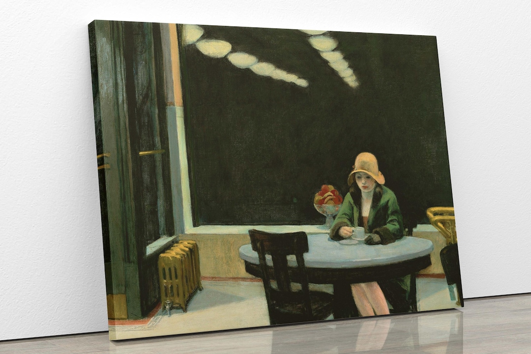 Edward Hopper Automate Cafe Large Framed Canvas Wall Art Picture Print ...