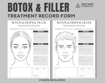 Registro de tratamiento con bótox y rellenos dérmicos: Formulario de enfermera inyectora (PDF)