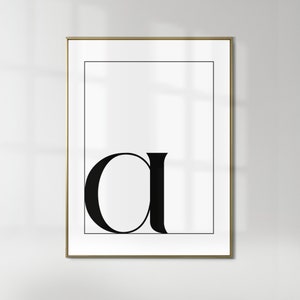 Personalized Initial Poster: Modern Monochrome Letter Art (Digital Download)