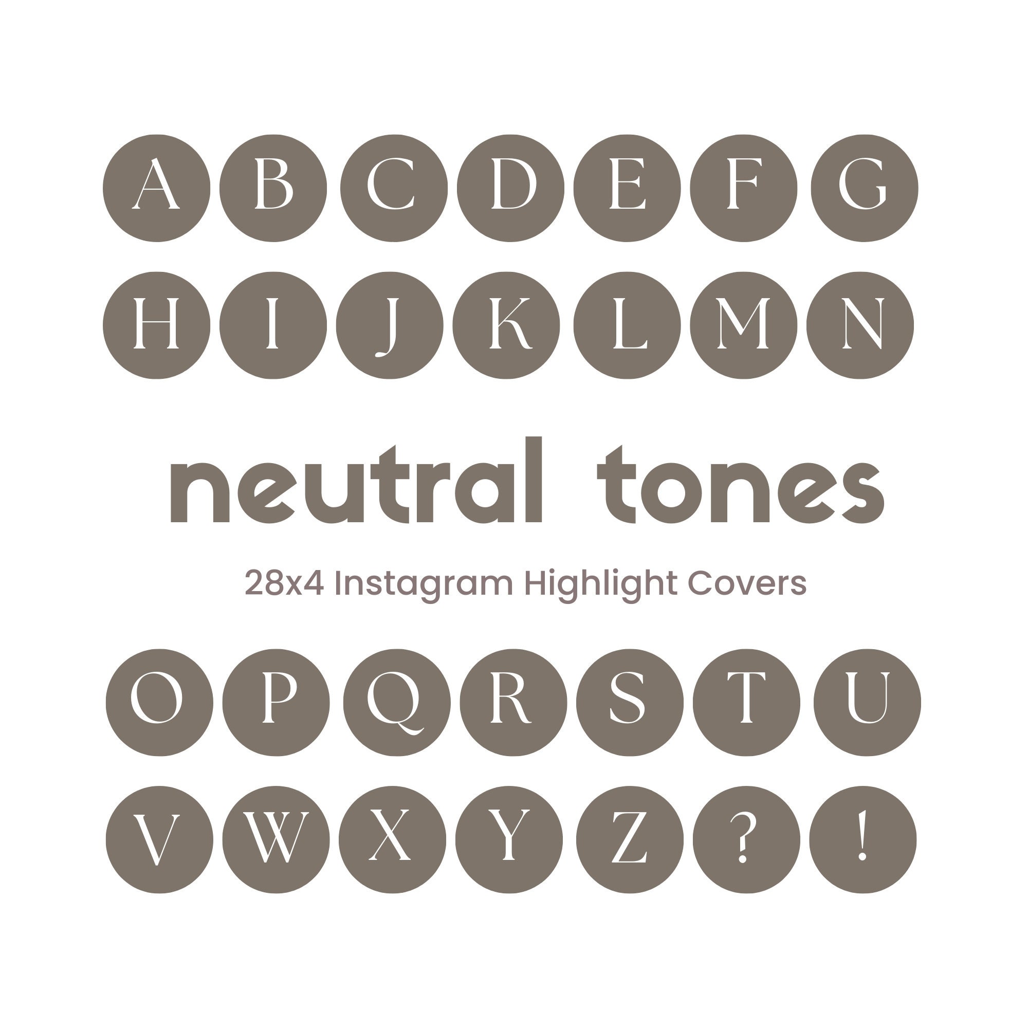 Neutral Tones Instagram Story Highlight Covers | Set of 28 | Aesthetic ...
