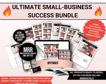 Ultimate Small Business Success Bundle, Etsy Business Guide, MRR Product Bundle, Achieve Financial Freedom Online, Build a Profitable Busine