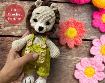 Crochet Patterns Cute Lion Amigurumi, Crochet Toy Patterns, Lion amigurumi pattern pdf, Easy Holiday Amigurumi Crochet Pattern Pdf, Digital