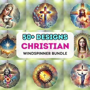 Christian Wind Spinner Bundle Sublimation Design,Jesus and Cross Windspinner Bundle  Template,Garden Wind Spinner Png,Instant Download PNG