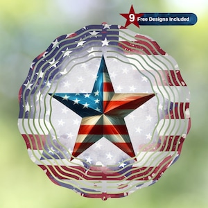 USA Flag Star, Veteran Spinner Sublimation Design,Flag Wind Spinner Template, 4th JULY Garden Wind Spinner Png, Instant Digital Download PNG