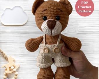 Crochet Patterns Bear Amigurumi, Crochet Toy Patterns, Bear amigurumi pattern pdf, Easy Holiday Amigurumi Crochet Pattern Pdf, Digital