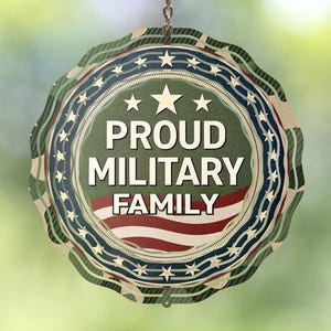 Proud Military Family Wind Spinner Sublimation Design,Patriotic Wind Spinner Template,Garden Wind Spinner Png, Instant Digital Download PNG