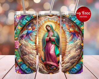 Virgin De Guadalupe, 20 oz Skinny Tumbler,Sublimation Design,Christian Tumbler Template Design,Virgin Mary Tumbler Wrap,Instant Download,PNG